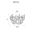CWI Lighting Swivel 9 Light Contemporary Metal Flush Mount in Chrome
