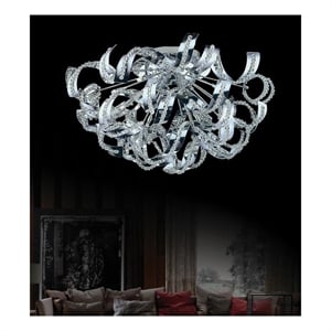 CWI Lighting Swivel 9 Light Contemporary Metal Flush Mount in Chrome