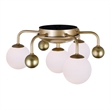 CWI Lighting Element 4 Light Contemporary Metal Flush Mount in Sun Gold