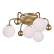 CWI Lighting Element 4 Light Contemporary Metal Flush Mount in Sun Gold
