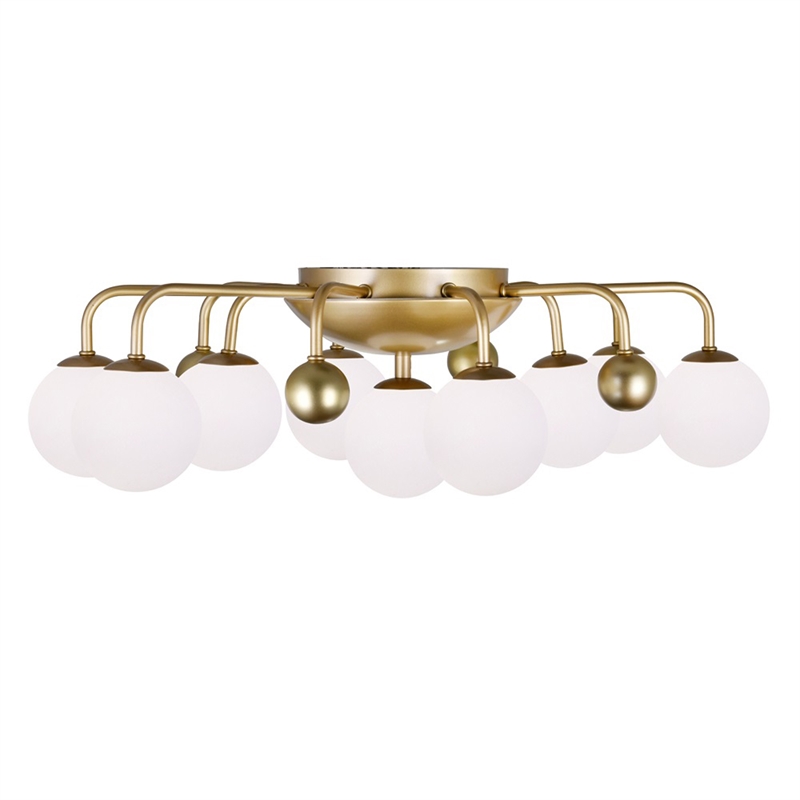 CWI Lighting Element 9 Light Contemporary Metal Flush Mount in Sun Gold