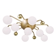 CWI Lighting Element 9 Light Contemporary Metal Flush Mount in Sun Gold