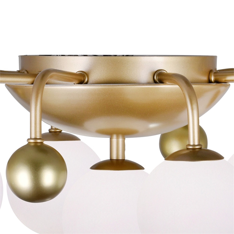 CWI Lighting Element 9 Light Contemporary Metal Flush Mount in Sun Gold