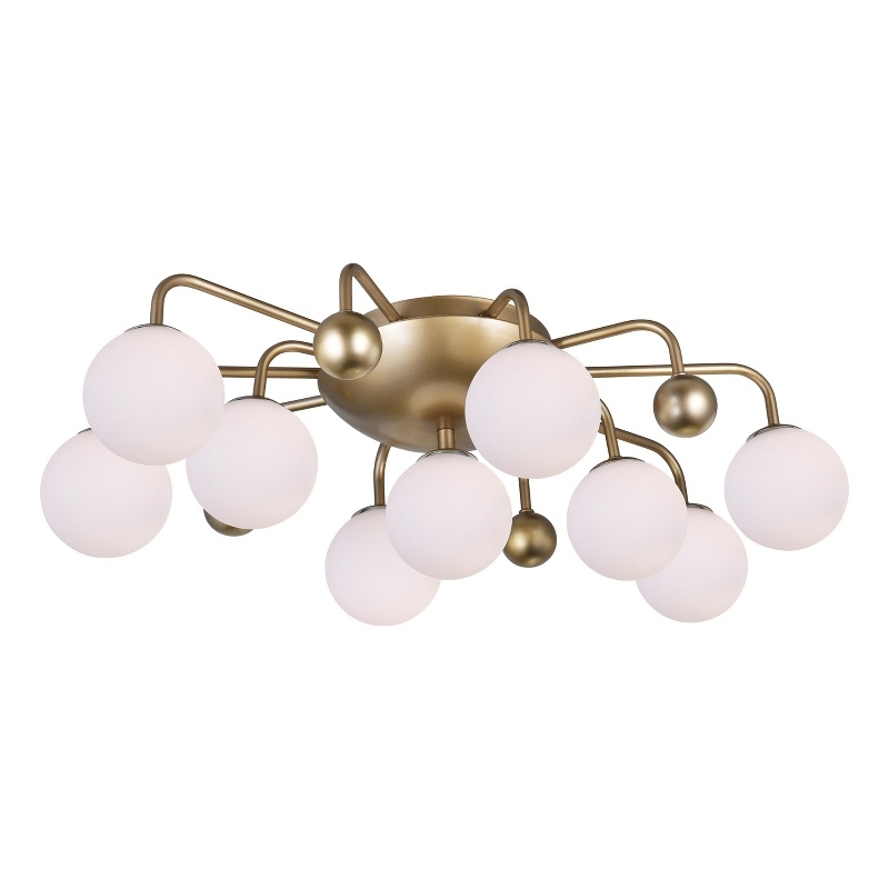 CWI Lighting Element 9 Light Contemporary Metal Flush Mount in Sun Gold