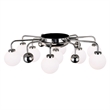 CWI Lighting Element 9 Light Contemporary Metal Flush Mount in Polished Nickel