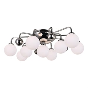 CWI Lighting Element 9 Light Contemporary Metal Flush Mount in Polished Nickel