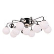CWI Lighting Element 9 Light Contemporary Metal Flush Mount in Polished Nickel
