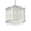 CWI Lighting Elsa 3 Light Drum Shade Transitional Metal Mini Pendant in Chrome