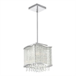 CWI Lighting Elsa 3 Light Drum Shade Transitional Metal Mini Pendant in Chrome