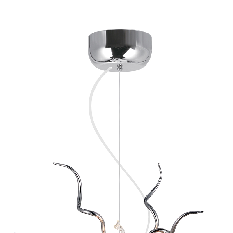CWI Lighting Twist 15 Light Contemporary Metal Chandelier in Chrome