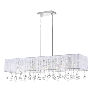 CWI Lighting Water Drop 17 Light Metal Chandelier with Drum Shade in Chrome