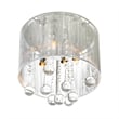 CWI Lighting Water Drop 4 Light Metal Flush Mount with Drum Shade in Chrome