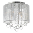 CWI Lighting Water Drop 4 Light Metal Flush Mount with Drum Shade in Chrome