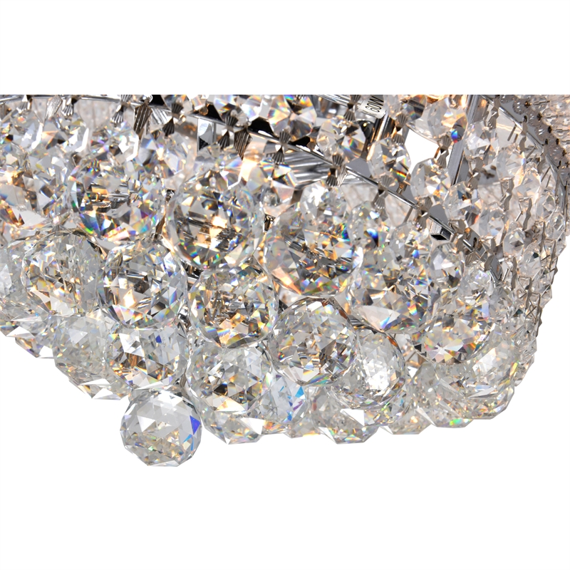 CWI Lighting Empire 3 Light Transitional Metal Flush Mount in Chrome