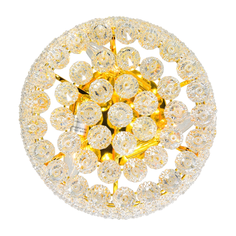 CWI Lighting Empire 3 Light Transitional Metal Flush Mount in Gold