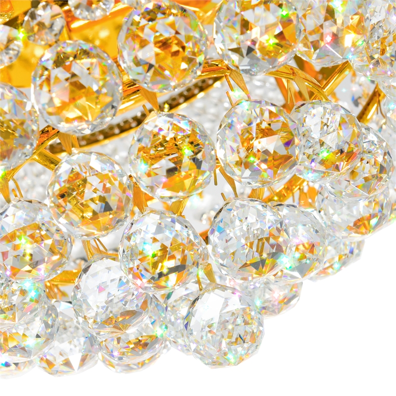 CWI Lighting Empire 3 Light Transitional Metal Flush Mount in Gold