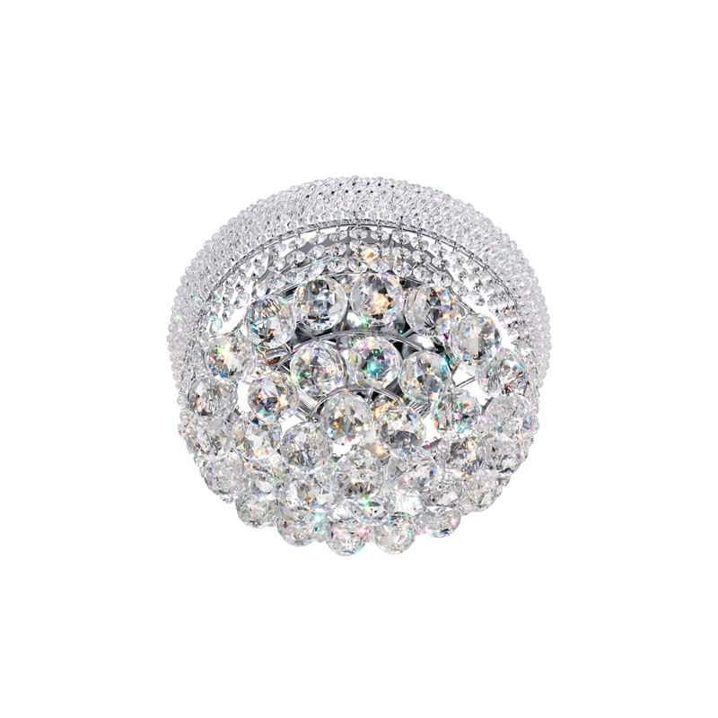 CWI Lighting Empire 4 Light Transitional Metal Flush Mount in Chrome