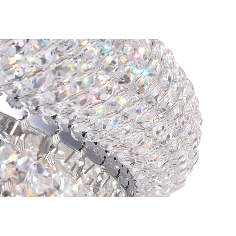 CWI Lighting Empire 4 Light Transitional Metal Flush Mount in Chrome