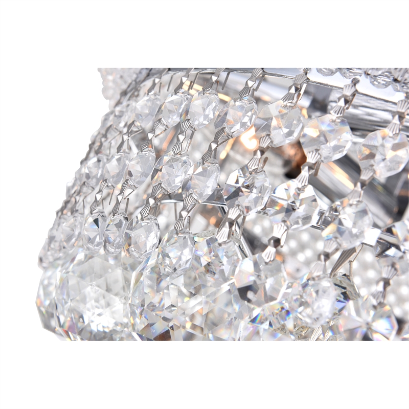 CWI Lighting Empire 4 Light Transitional Metal Flush Mount in Chrome