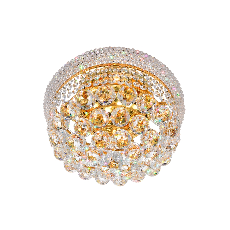 CWI Lighting Empire 4 Light Transitional Metal Flush Mount in Gold