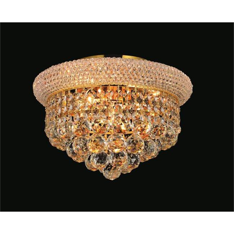 CWI Lighting Empire 4 Light Transitional Metal Flush Mount in Gold