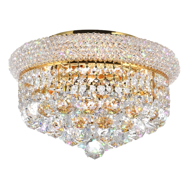 CWI Lighting Empire 4 Light Transitional Metal Flush Mount in Gold
