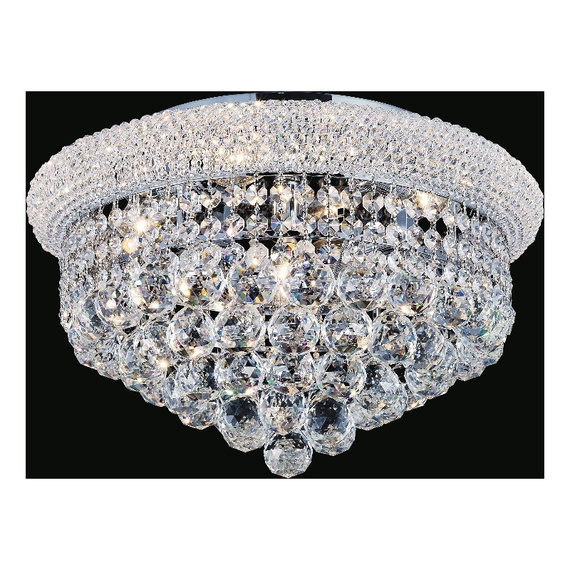 CWI Lighting Empire 5 Light Transitional Metal Flush Mount in Chrome