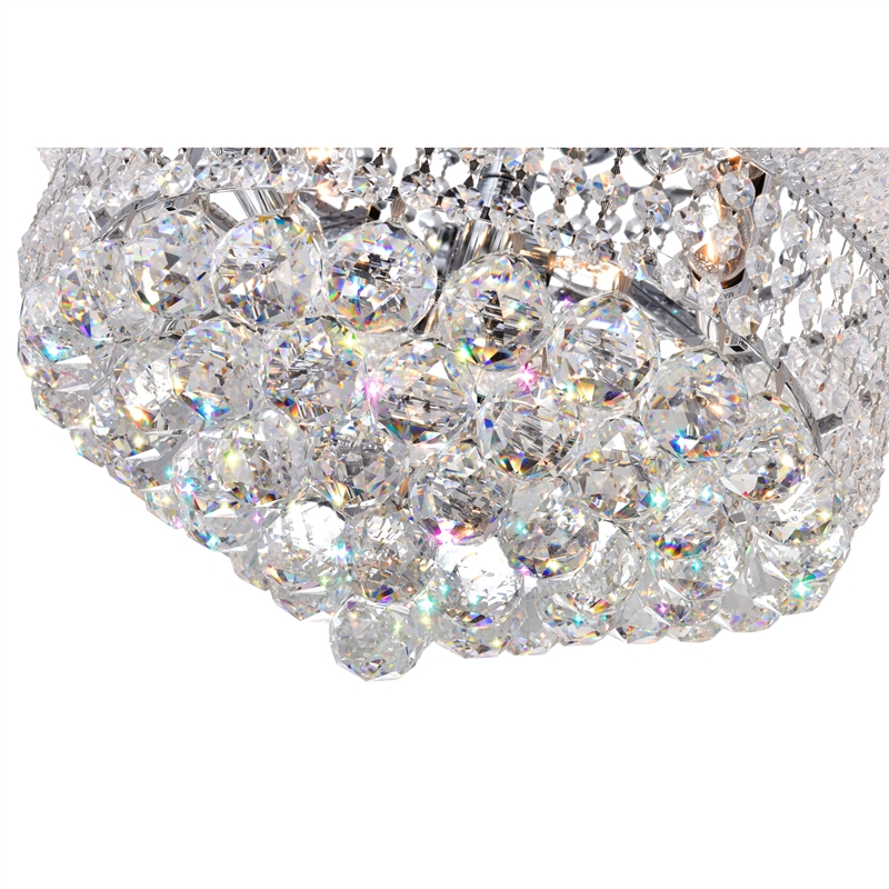 CWI Lighting Empire 8 Light Transitional Metal Flush Mount in Chrome
