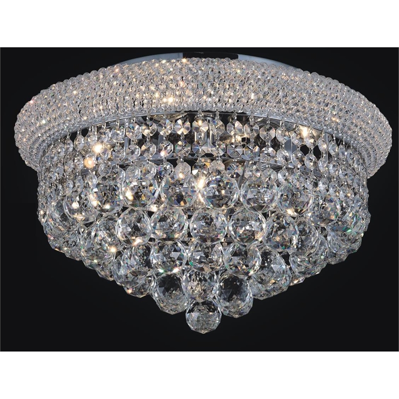 CWI Lighting Empire 8 Light Transitional Metal Flush Mount in Chrome