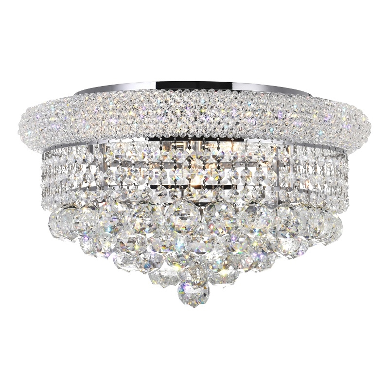 CWI Lighting Empire 8 Light Transitional Metal Flush Mount in Chrome