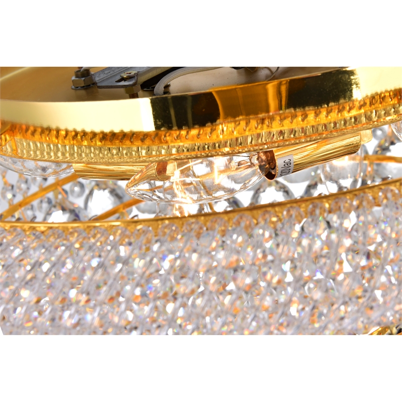 CWI Lighting Empire 8 Light Transitional Metal Flush Mount in Gold
