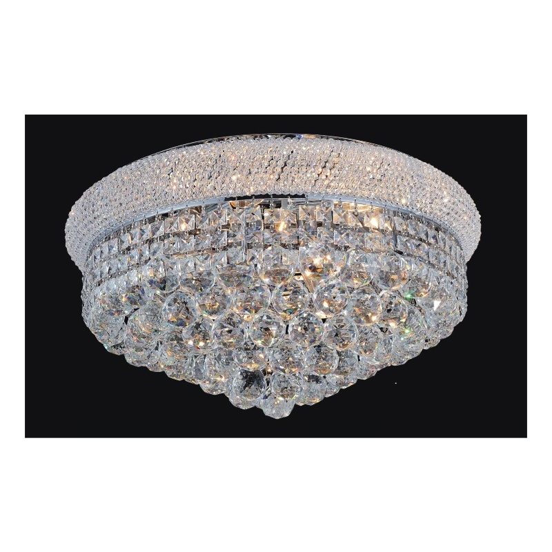 CWI Lighting Empire 13 Light Transitional Metal Flush Mount in Chrome
