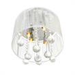 CWI Lighting Water Drop 4 Light Metal Flush Mount with Drum Shade in Chrome