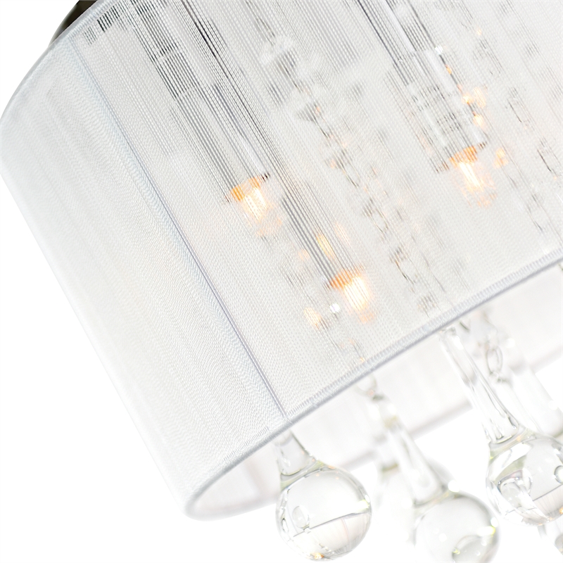 CWI Lighting Water Drop 4 Light Metal Flush Mount with Drum Shade in Chrome