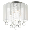 CWI Lighting Water Drop 4 Light Metal Flush Mount with Drum Shade in Chrome
