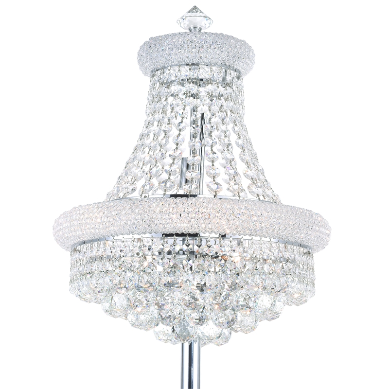 CWI Lighting Empire 8 Light Transitional Metal Floor Lamp in Chrome