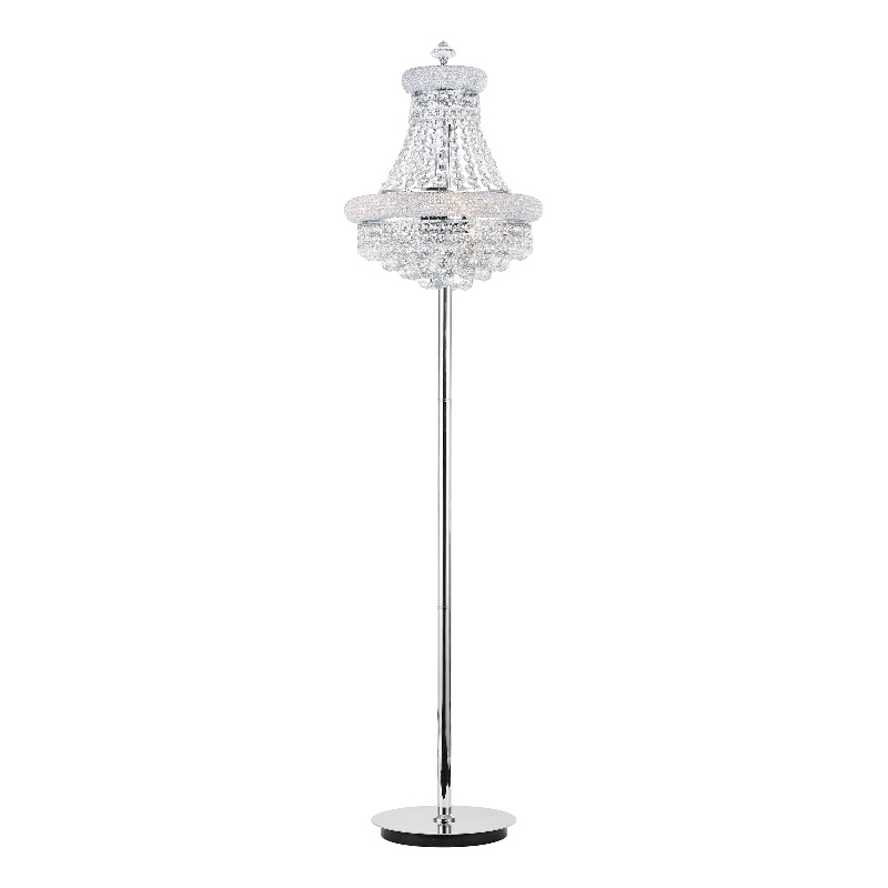 CWI Lighting Empire 8 Light Transitional Metal Floor Lamp in Chrome