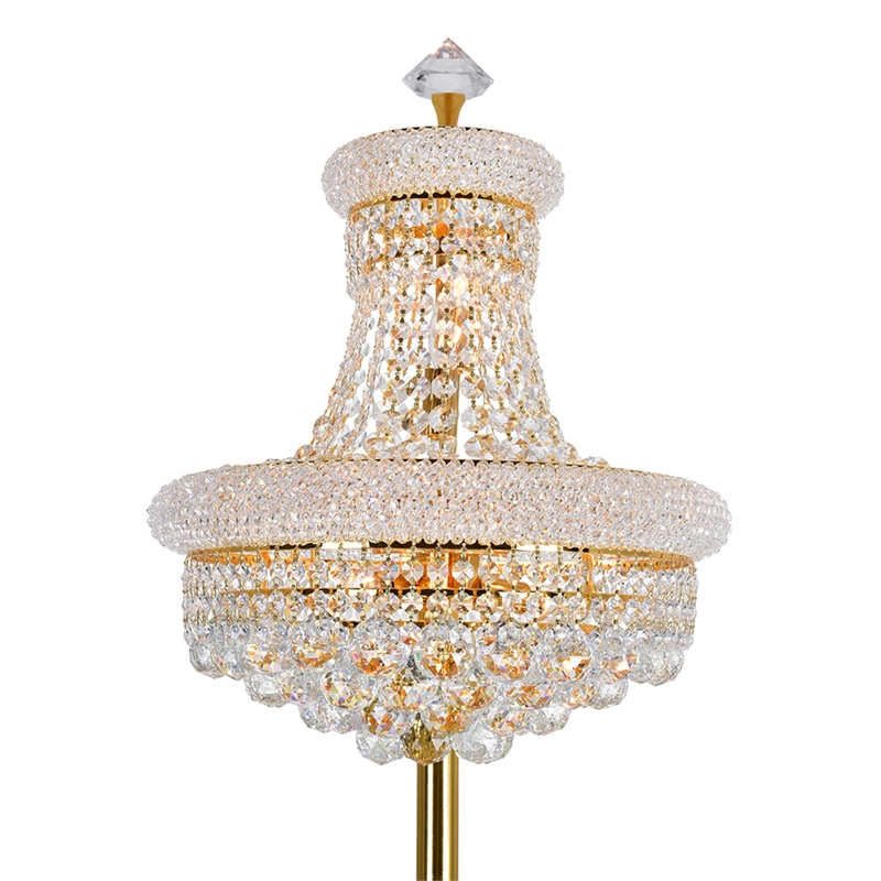 CWI Lighting Empire 8 Light Transitional Metal Floor Lamp in Gold