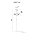 CWI Lighting Empire 8 Light Transitional Metal Floor Lamp in Gold