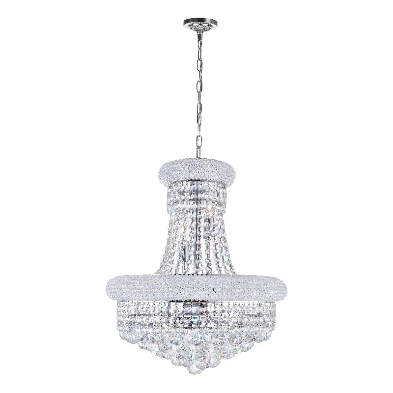 CWI Lighting Empire 8 Light Down Transitional Metal Chandelier in Chrome