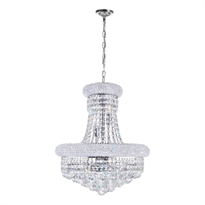 CWI Lighting Empire 8 Light Down Transitional Metal Chandelier in Chrome