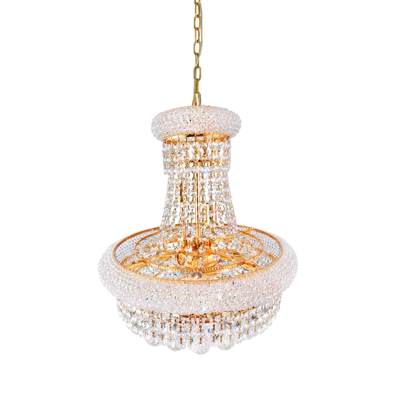 CWI Lighting Empire 8 Light Down Transitional Metal Chandelier in Gold