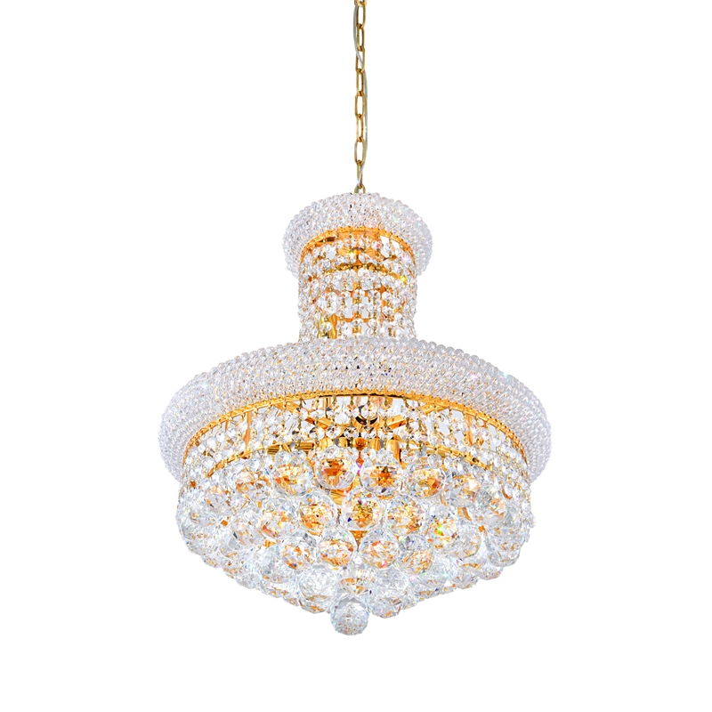 CWI Lighting Empire 8 Light Down Transitional Metal Chandelier in Gold