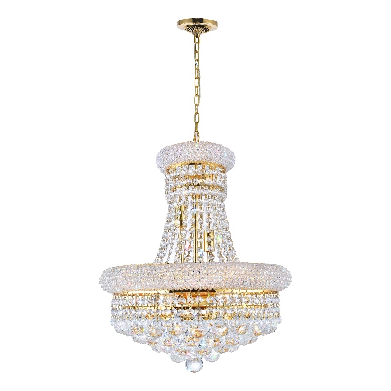 CWI Lighting Empire 8 Light Down Transitional Metal Chandelier in Gold
