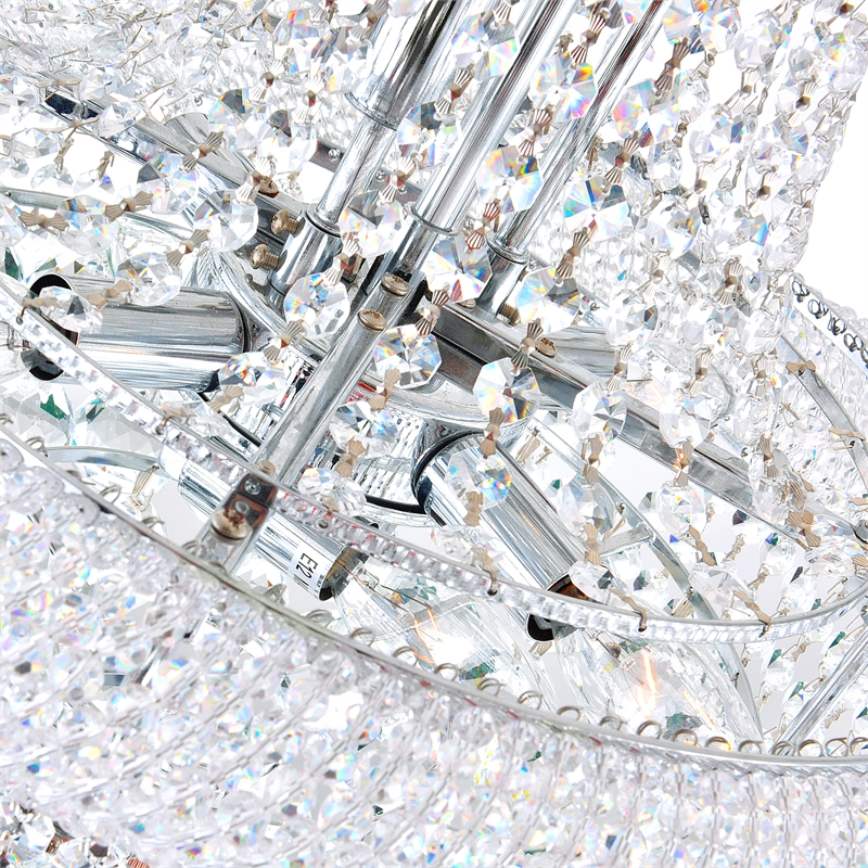 CWI Lighting Empire 14 Light Down Transitional Metal Chandelier in Chrome