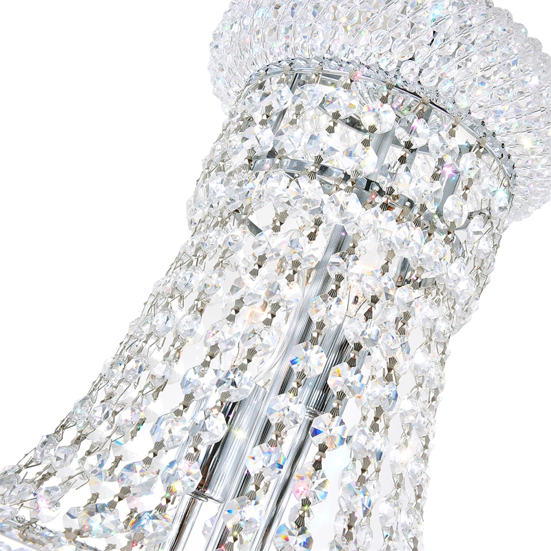 CWI Lighting Empire 14 Light Down Transitional Metal Chandelier in Chrome