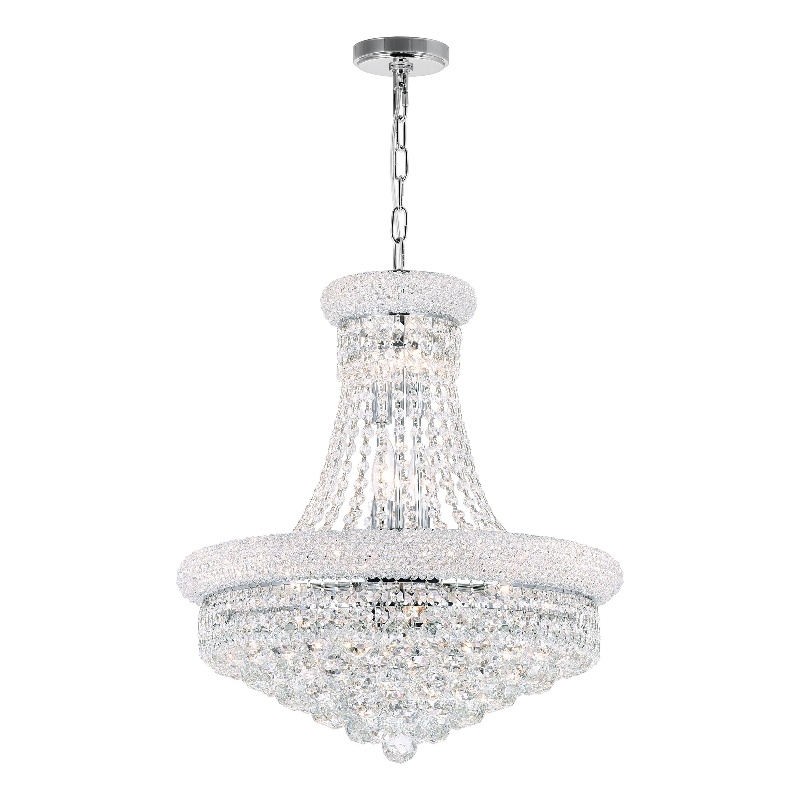 CWI Lighting Empire 14 Light Down Transitional Metal Chandelier in Chrome