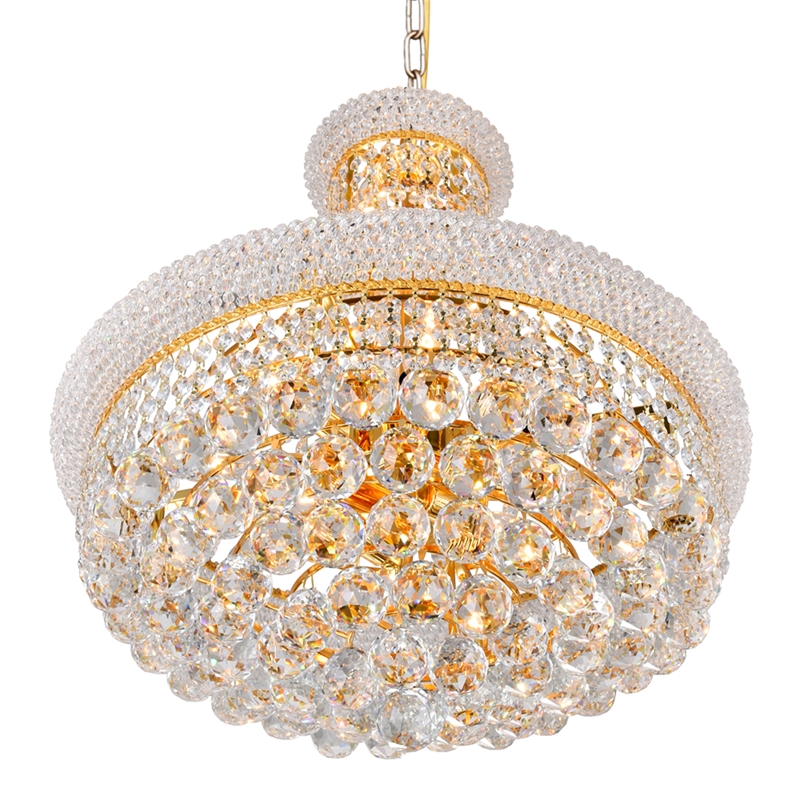 CWI Lighting Empire 14 Light Down Transitional Metal Chandelier in Gold