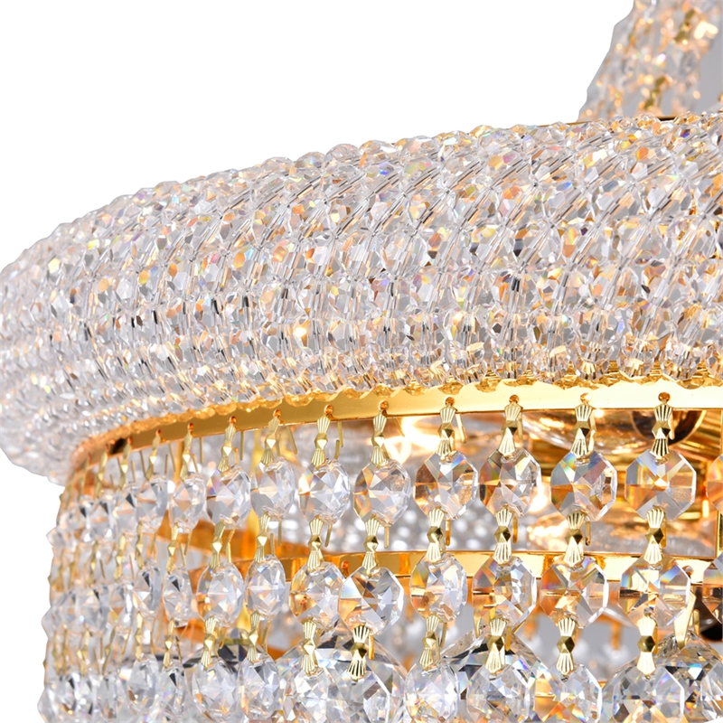 CWI Lighting Empire 14 Light Down Transitional Metal Chandelier in Gold