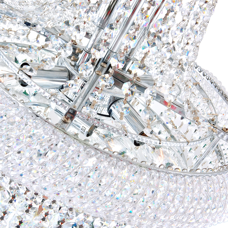 CWI Lighting Empire 17 Light Down Transitional Metal Chandelier in Chrome